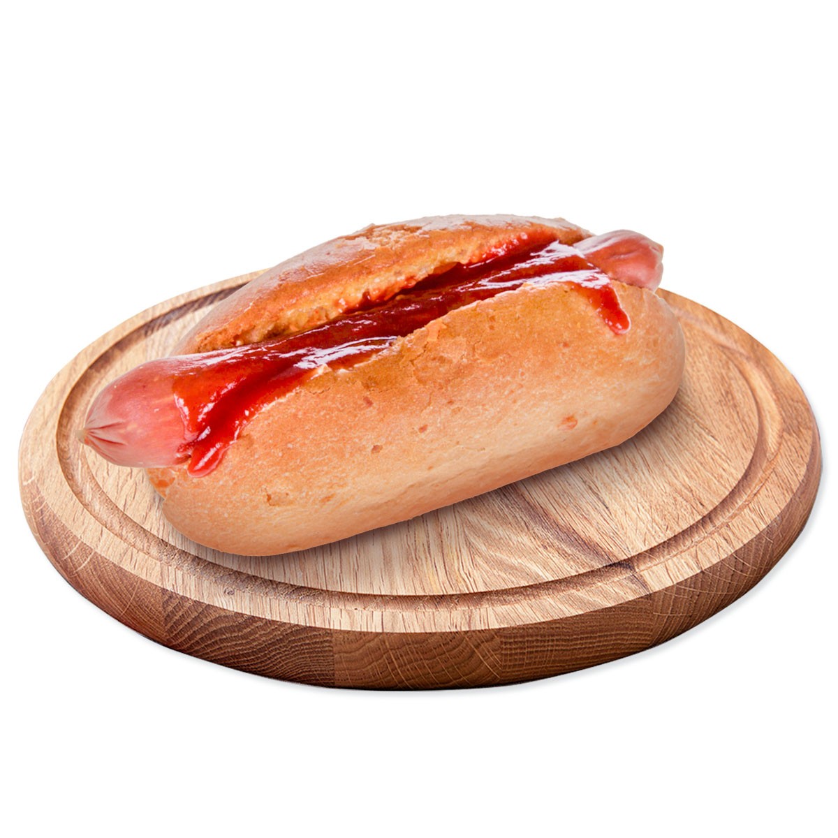 Хот-дог с полукопченой колбаской