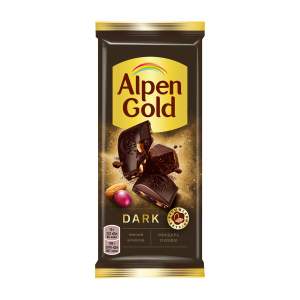 Шоколад темный Alpen Gold 82г с изюмом и миндалем