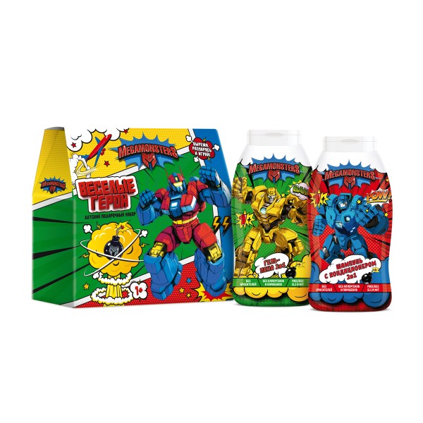 Набор подарочный Мегамонстры Веселые герои: шампунь 250мл,гель-пена 250мл