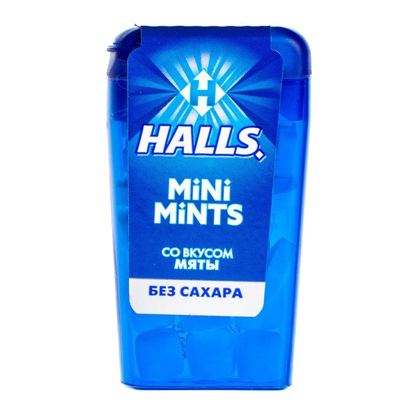 Конфеты Mini Mints Halls без сахара 12,5гр со вкусом мяты
