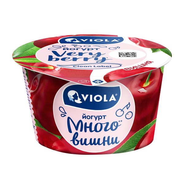 Йогурт Very Berry 2,6% Viola 180г с вишней БЗМЖ