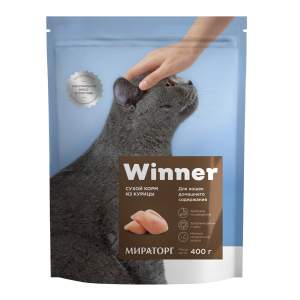 Корм сухой для кошек домашнего содержания Winner из курицы 400гр