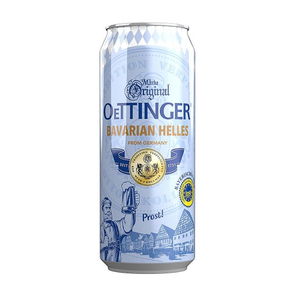 Пиво светлое Oettinger Bavarian Helles 4,7% 0,5л