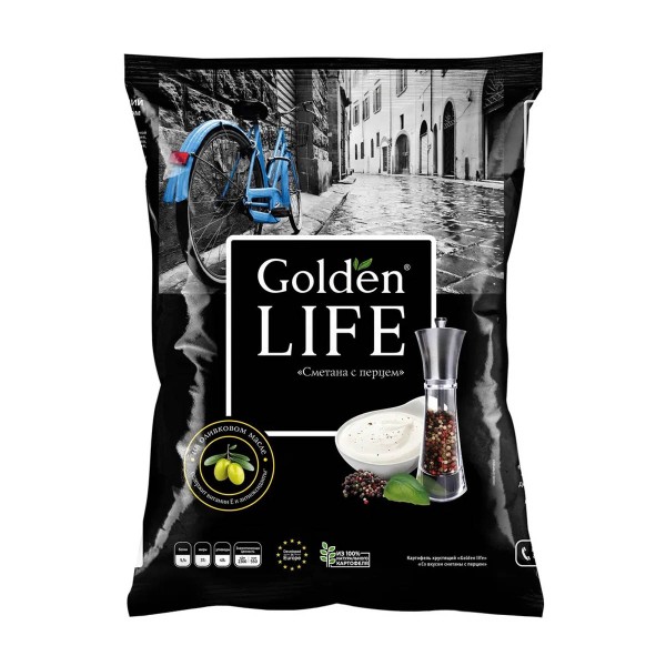 Чипсы Golden Life Сметана с перцем 90г