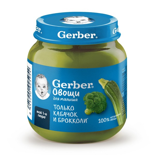 Пюре детское Gerber 125г кабачок и брокколи