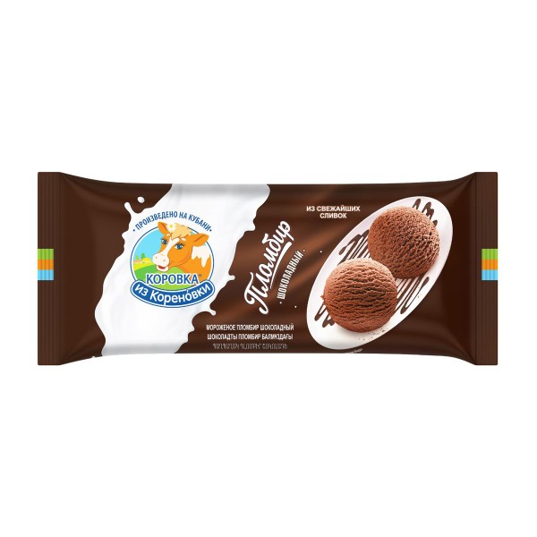 Мороженое Коровка из Кореновки Пломбир шоколадный 15% 400г БЗМЖ
