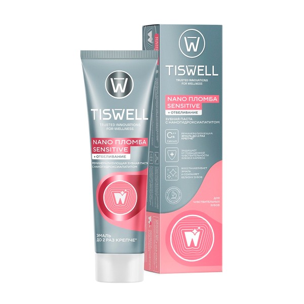 Паста зубная Tiswell реминерализующая 110г для чувствительных зубов+отбеливание