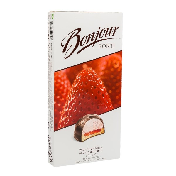 Десерт Bonjour Konti 232г клубника со сливками