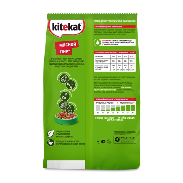 Корм для кошек Kitekat 1,9кг телятинка аппетитная