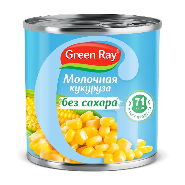 Кукуруза Молодая без сахара Green Ray 425мл