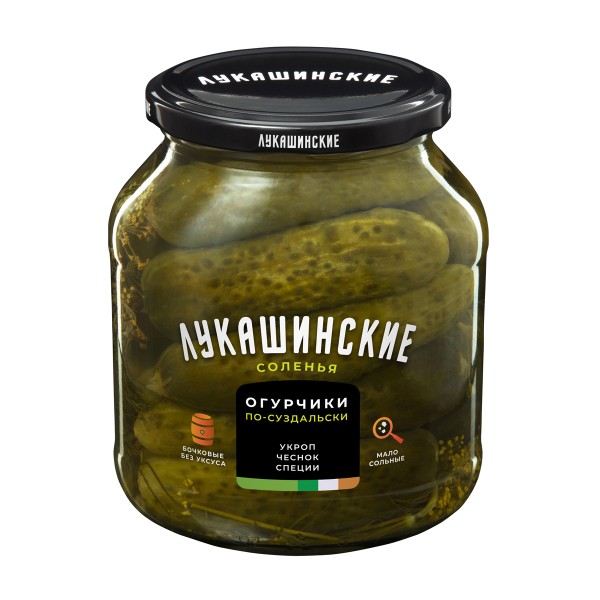 Огурчики По-суздальски малосольные Лукашинские 670г