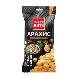 Арахис в хрустящей оболочке Seven nuts 50г со вкусом грибов со сметаной