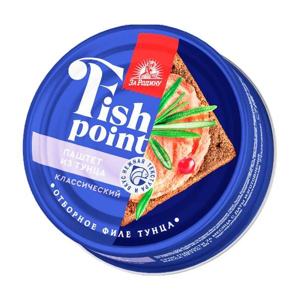 Паштет Fish Point из филе тунца полосатого классический За Родину 80г