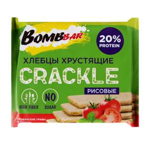 Хлебцы Crackle хрустящие рисовые Bombbar 60г томаты и прованские травы