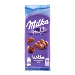 Шоколад пористый молочный Milka Bubbles 76г