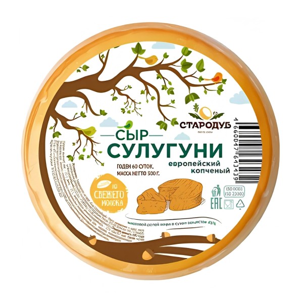 Сыр копченый Сулугуни европейский 45% Стародуб 300г БЗМЖ