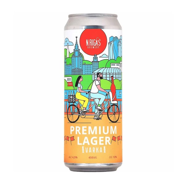 Пиво светлое New Riga's brewery Varka Premium Lager 4,5% 0,45л
