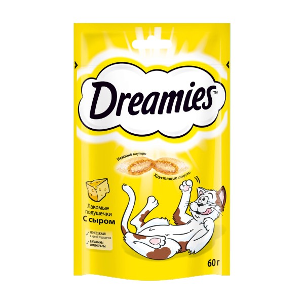 Лакомство Dreamies 60г для кошек с сыром