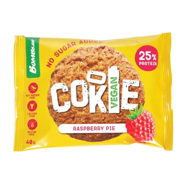 Печенье неглазированное Cookie Vegan Bombbar 40г со вкусом малинового пирога