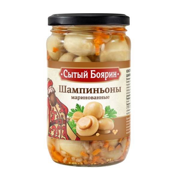 Шампиньоны маринованные Сытый боярин 330г
