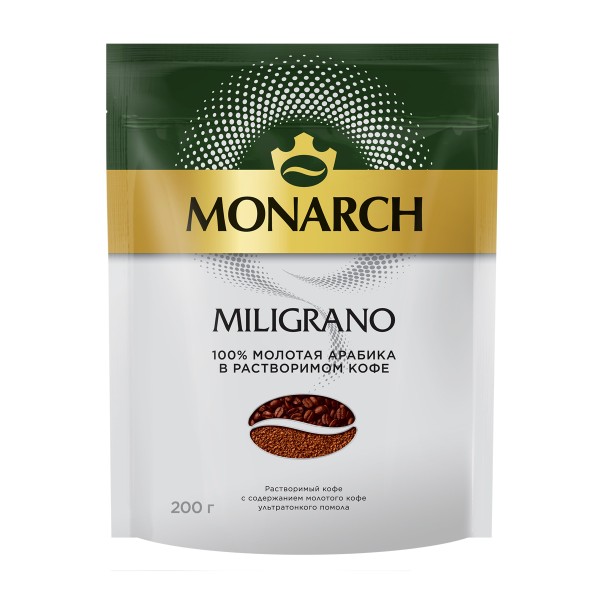 Кофе сублимированный Monarch Milligrano с добавлением молотого 200г