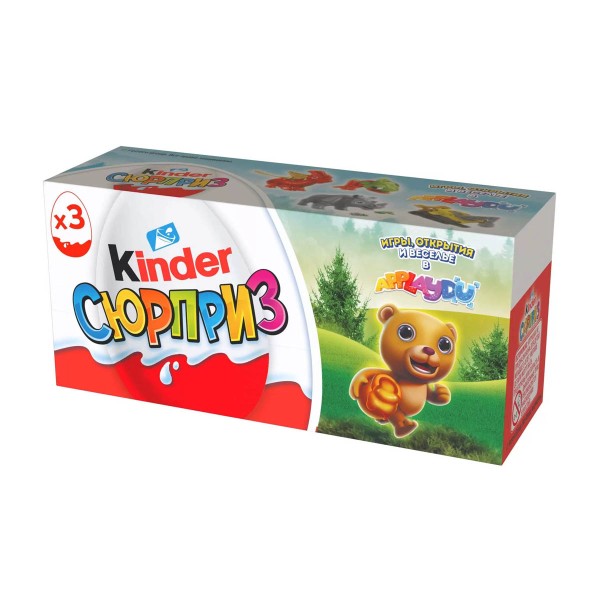 Яйцо шоколадное Kinder Сюрприз 3шт
