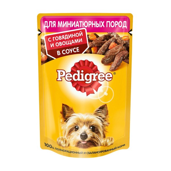 Корм для взрослых собак мелких пород Pedigree 85гр с говядиной и овощами