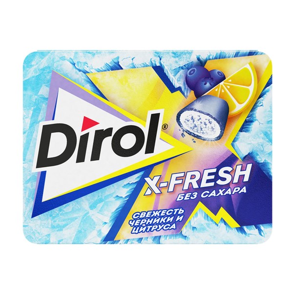 Жевательная резинка X-Fresh Dirol 16гр свежесть черники и цитруса