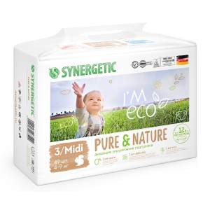 Подгузники Synergetic Pure & Nature Midi 49шт
