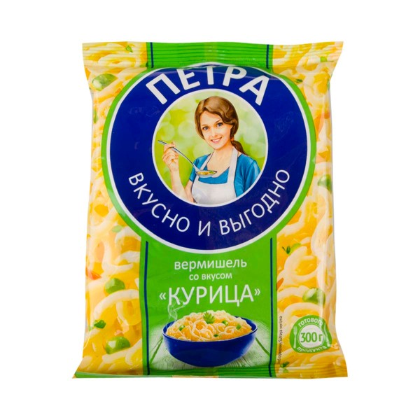 Вермишель быстрого приготовления Петра 50г со вкусом курицы