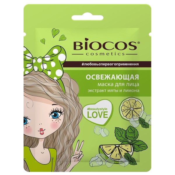 Маска тканевая для лица Biocos освежающая