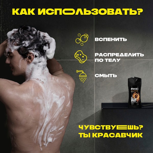 Гель для душа Акс Дарк темптейшн 250мл