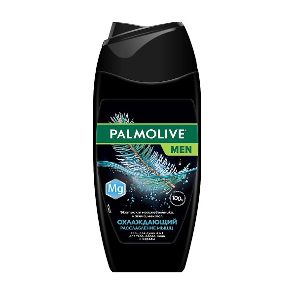 Гель для душа мужской Palmolive MEN Охлаждающий Расслабление Мышц 4 в 1 для тела, волос, лица и бороды 250 мл