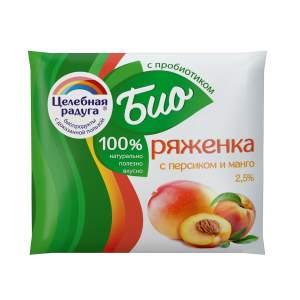Биоряженка Персик-манго 2,5% Целебная радуга 250мл БЗМЖ