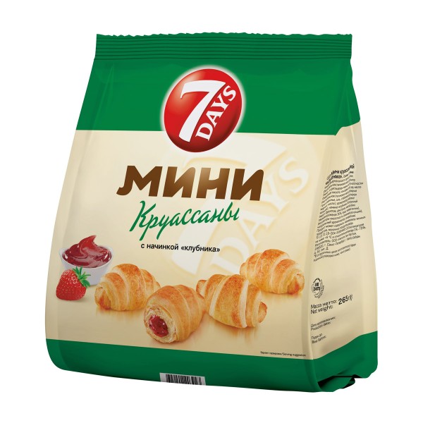 Круассаны 7 days мини 265г клубника