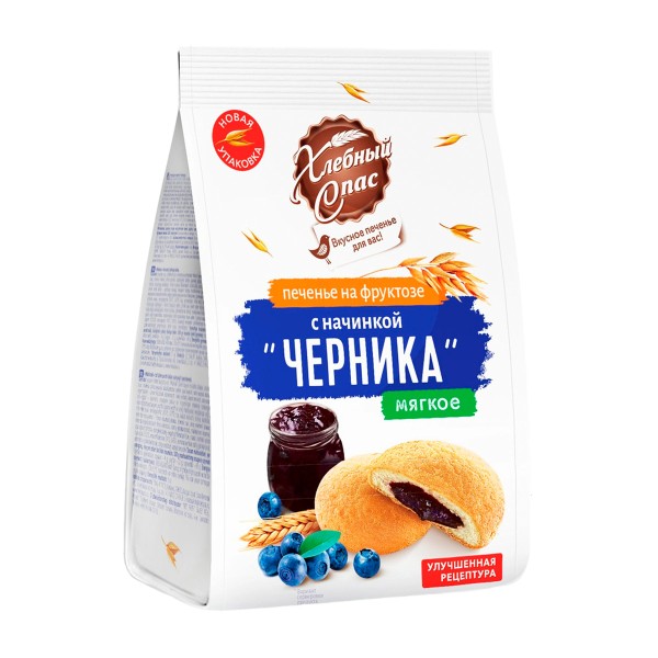 Печенье на фруктозе с начинкой черника Хлебный Спас 200г