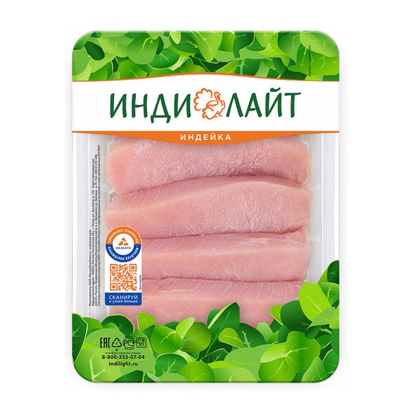 Котлета натуральная из мяса индейки охлажденная Индилайт 400г