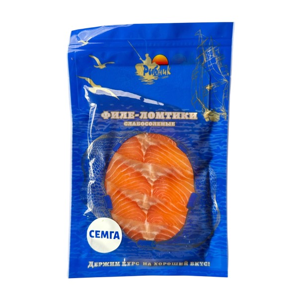 Семга филе-ломтики слабой соли Рыбник 100г нарезка