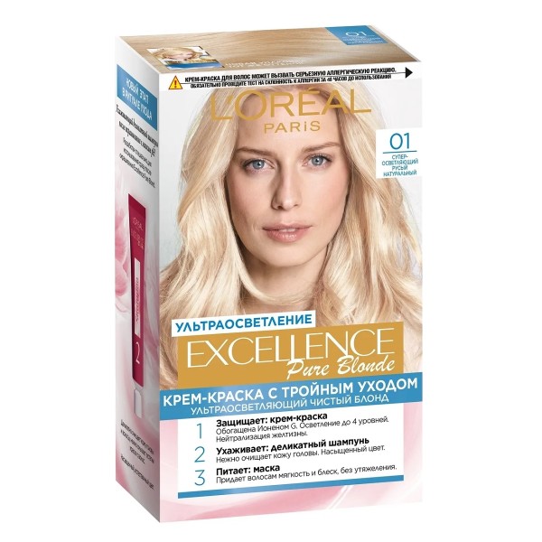 Краска для волос Loreal Excellence Creme супер-осветляющий русый натуральный