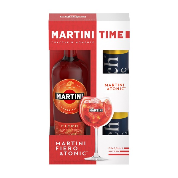 Напиток винный Martini Fiero 1л 14,9% + напиток газированный Rich Tonic 0,33л 2шт
