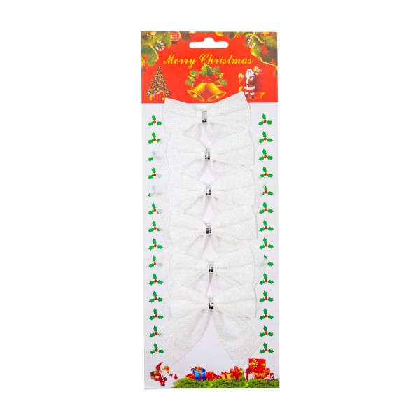 Набор украшений Бантики белый 8х7,5см 6шт