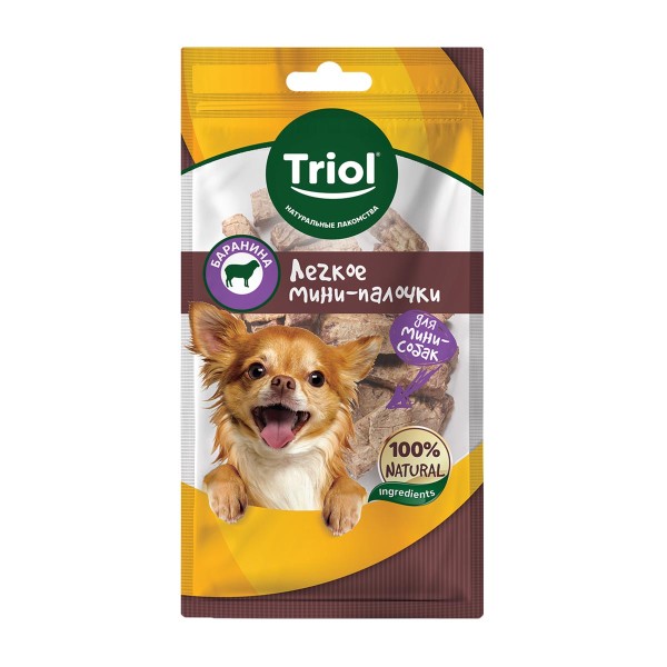Лакомство для собак Triol легкое баранье мини-палочки 30г