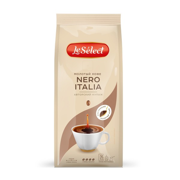 Кофе молотый Le Select  Nero Italia 200г