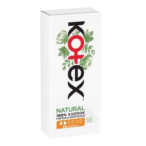 Прокладки ежедневные женские Kotex Natural нормал 20 штук