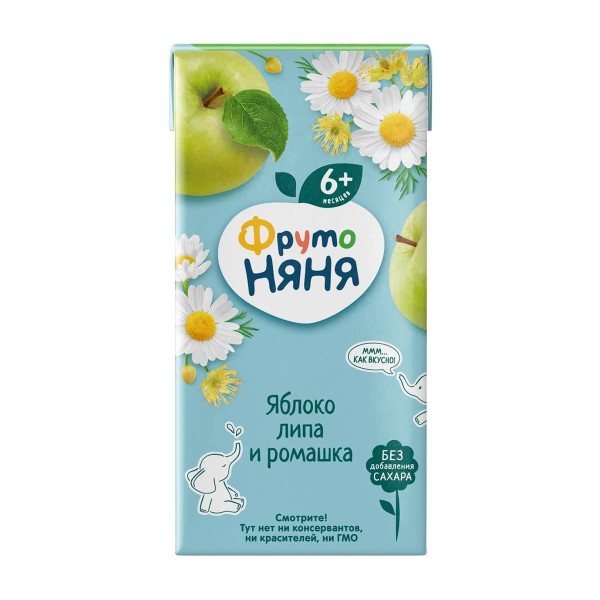 Напиток Фрутоняня из яблок с экстрактами липы и ромашки 0,2л