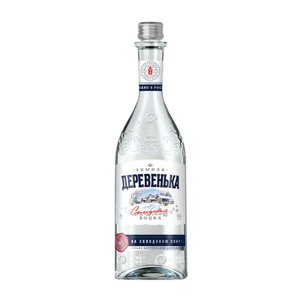 Водка на солодовом спирте Зимняя деревенька 40% 0,25л