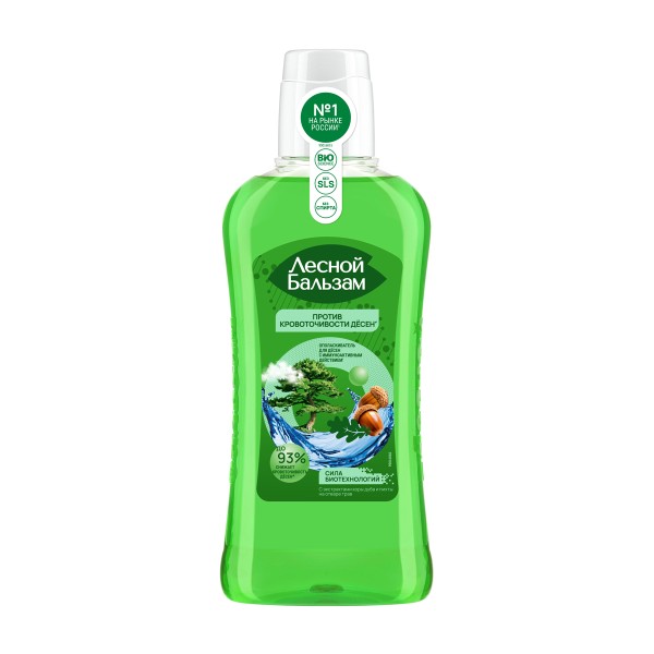 Ополаскиватель для десен Лесной бальзам Против кровоточивости десен 400мл кора дуба экстракт пихты
