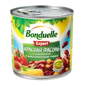 Фасоль красная с кукурузой в мексикансокм соусе Bonduelle 430г