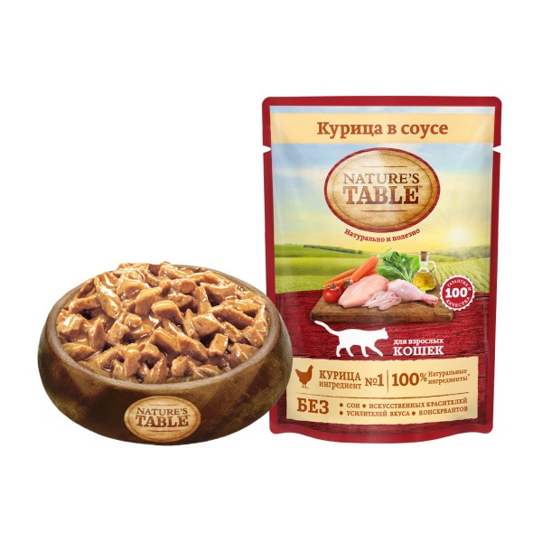 Корм для взрослых кошек Nature's Table 85гр курица в соусе