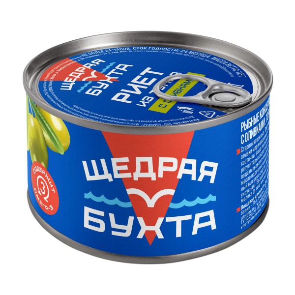 Риет из тунца желтоперого с оливками Щедрая бухта 115г